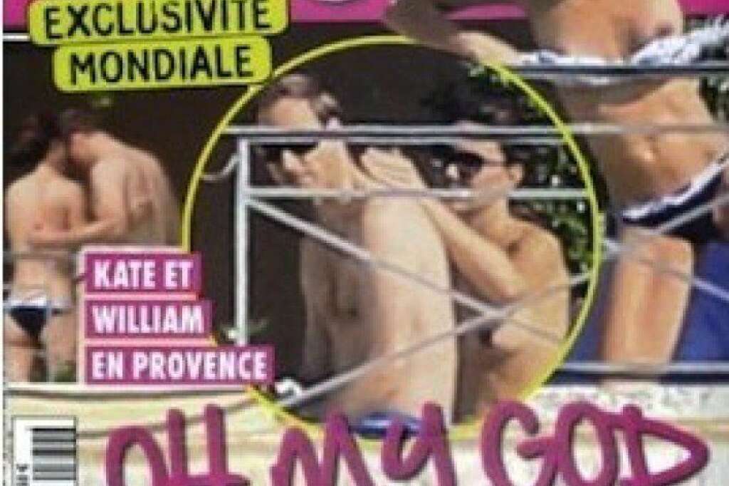 "Oh my god", Closer, 14 septembre - A la fin de l'été, des photos de Kate Middleton topless en vacances dans le sud de la France <a href="http://www.huffingtonpost.fr/2012/09/14/kate-topless-avec-le-prince-william-medias-britannique-photos-closer_n_1882989.html" target="_hplink">sont diffusées en couverture de l'hebdomadaire people</a>. Choking outre-Manche! William et Kate "en colère et atterrés", <a href="http://www.huffingtonpost.fr/2012/09/17/kate-william-audience-civil-refere-injonction-photos-seins-nus-closer_n_1890721.html" target="_hplink">attaqueront le magazine au civil</a> pour "atteinte à la vie privée". <a href="http://www.huffingtonpost.fr/2012/09/18/closer-photos-seins-nus-kate-_n_1892674.html" target="_hplink">Et ils gagneront</a>.