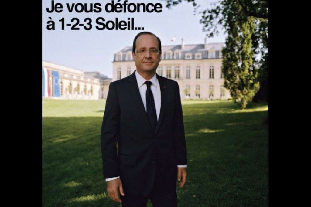 1-2-3 soleil - Figé François Hollande? <a href="https://twitter.com/#!/justinbiebiere" target="_hplink">La pose a inspiré Justin Biebiere</a>.