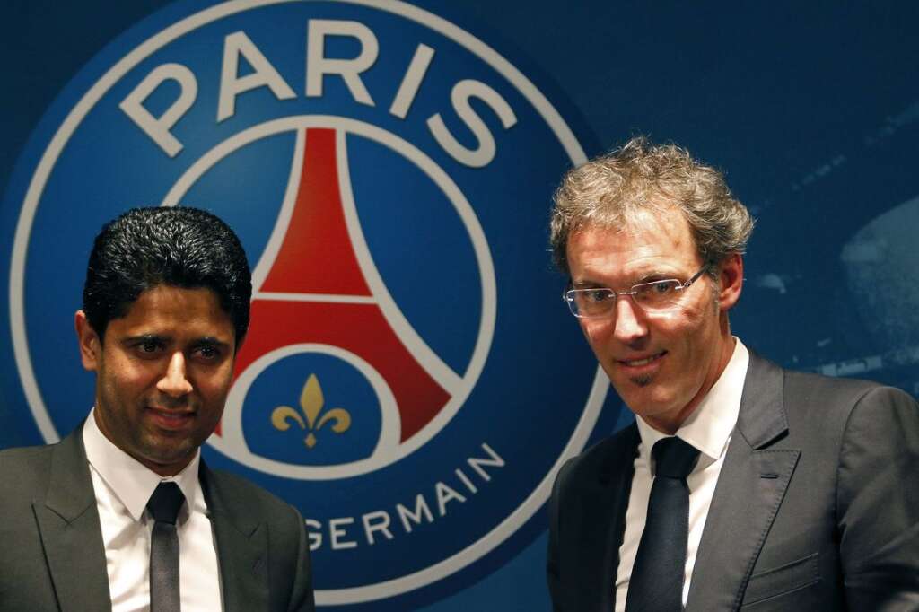 5. PSG - 398,8 millions d'euros - Laurent Blanc et Nasser al-Khelaifi, juin 2013