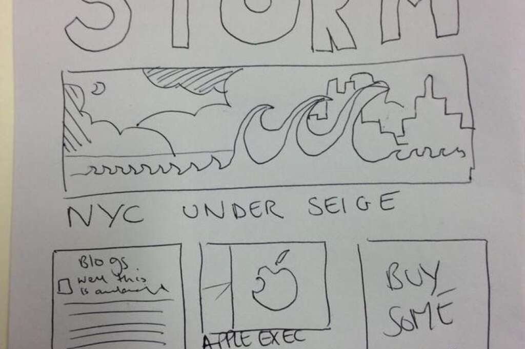 - <a href="https://twitter.com/michaelrundle">Michael Rundle</a> shows his resourcefulness and artistic skills whilst Huffington Post UK is offline due to Hurricane Sandy.