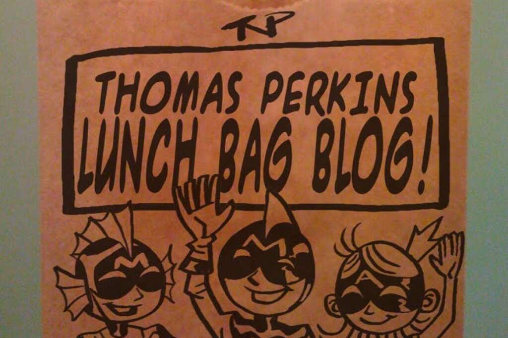 Les super héros de Thomas Perkins - Un autre papa, dessinateur, dessine sur les sacs déjeuner de ses enfants. Il s'appelle Thomas Perkins, a inventé un super héros pour chacun de ses enfants et publie ses réalisations sur <a href="http://lunchbagblog.blogspot.fr/">lunchbagblog.blogspot.fr</a>