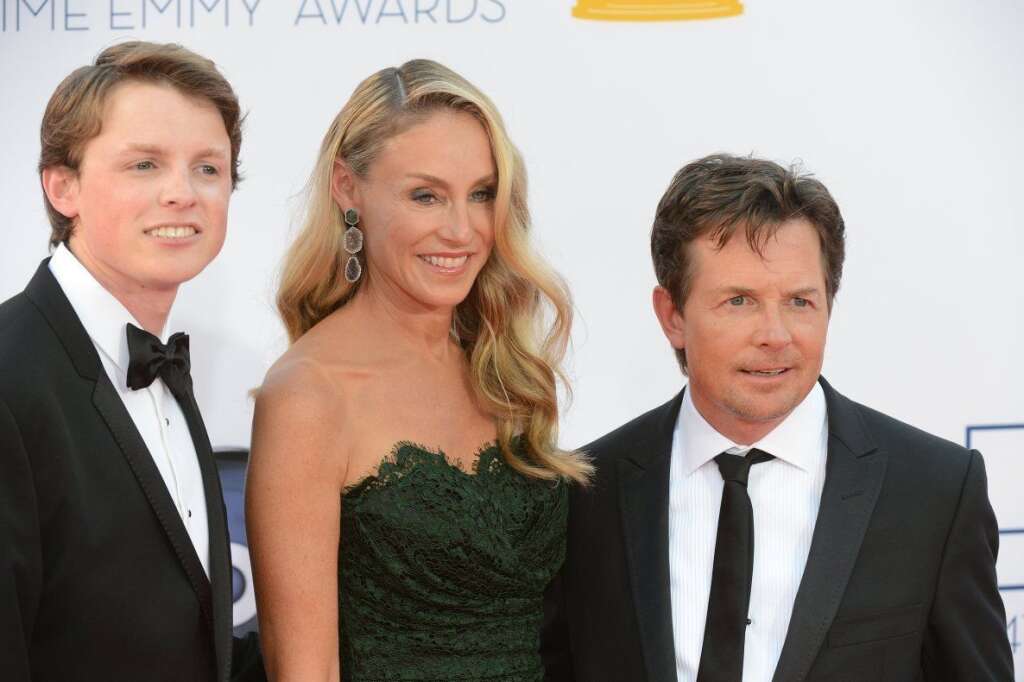 Michael J. Fox, son épouse Tracy Pollan et leur fils Sam Fox -