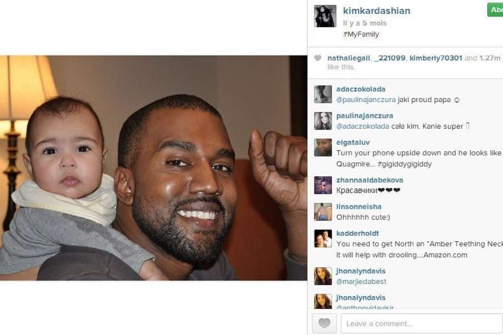 Avec son papa Kanye West -