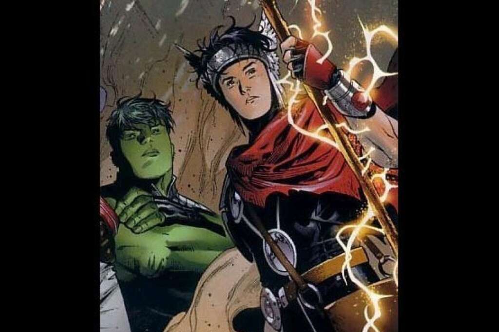 Hulkling And Wiccan - Diversity reaches all corners of the Marvel universe, including their teenaged Young Avengers. Young, in-love, and capable of kicking Dr. Doom's teeth in, this rock solid relationship is an inspiration for young and old readers alike.