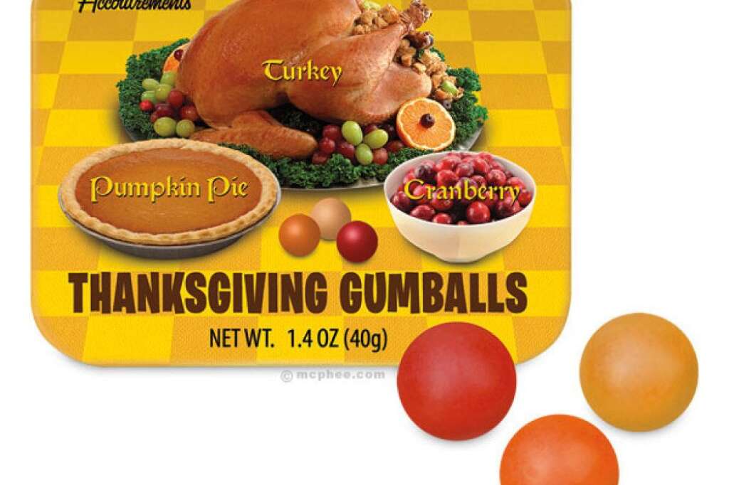 Inutile de passer des heures en cuisine! - Le kit Thanksgiving : des chewing-gum à la dinde, aux airelles et à la tarte à la citrouille.
