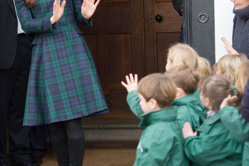 Catherine, Duchess of Cambridge Visits St Andrew's School - PANGBOURNE, UNITED KINGDOM - NOVEMBER 30:  Catherine, Duchess of Cambridge takes part in a day of activities and festivities to mark the occasion of St Andrew's Day at St Andrew's School on November 30, 2012 in Pangbourne, Berkshire, England. The Duchess visited the Pre-Prep School for under-5s, unveiled a plaque to officially open a new artificial turf playing field and met members of the school's hockey team, which she played for during her time as a pupil at the school (1986-1995). The Duchess also toured the school privately and watched the school's Progressive Games which are traditional games played indoors by teachers and students on St. Andrew's Day.  (Photo by Arthur Edwards - WPA Pool/Getty Images)