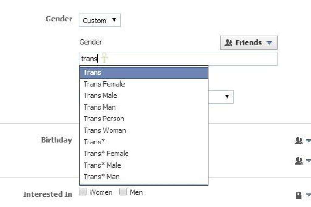 Février 2014 : de nouvelles options de genre - Les utilisateurs de Facebook ne sont plus seulement limités à "homme" ou "femme" pour renseigner leur genre. Facebook ajoute de nouvelles options comme "transsexuel" ou encore "intersexuel".