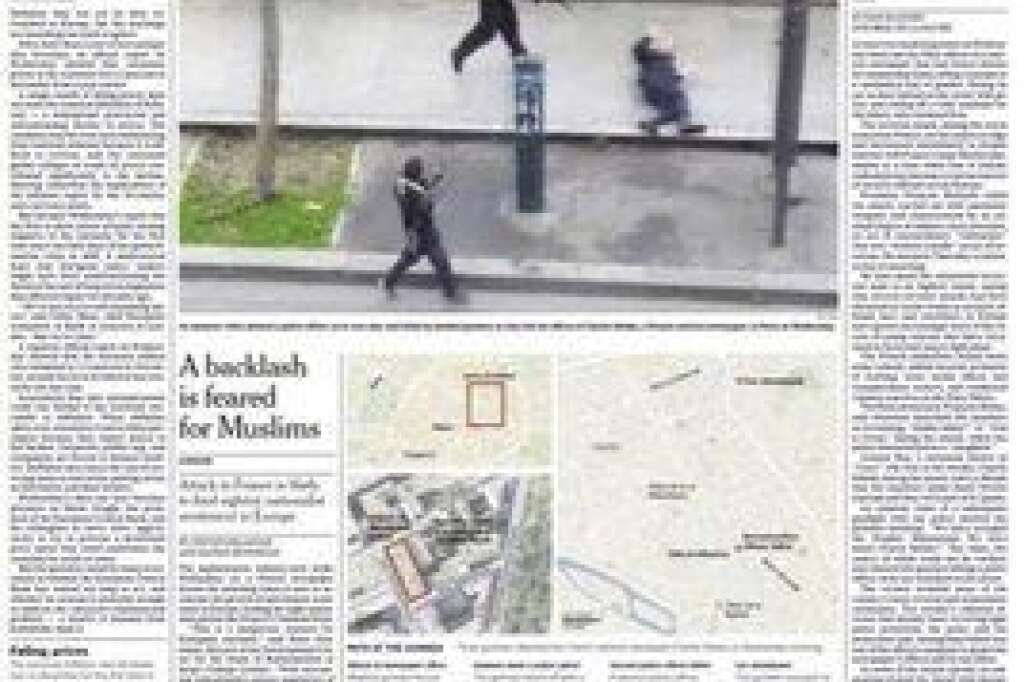 International New York Times (États-Unis) - "Des terroristes frappe au cœur de Paris".