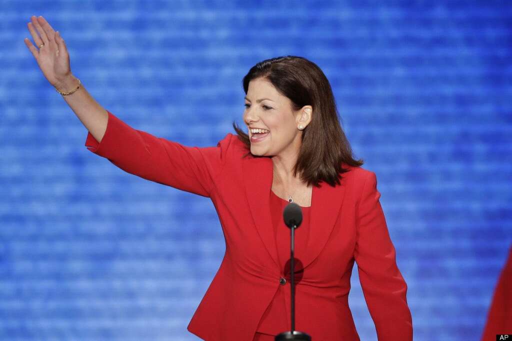 Kelly Ayotte - Sen. Kelly Ayotte, R-N.H., waves to the delegates before addressing the Republican National Convention in Tampa, Fla., on Tuesday, Aug. 28, 2012. (AP Photo/J. Scott Applewhite)