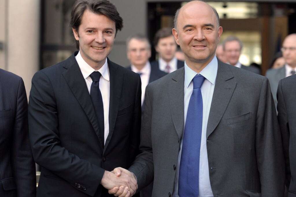 François Baroin et Pierre Moscovici, nouveau ministre de l'Economie, des Finances et du Commerce extérieur -