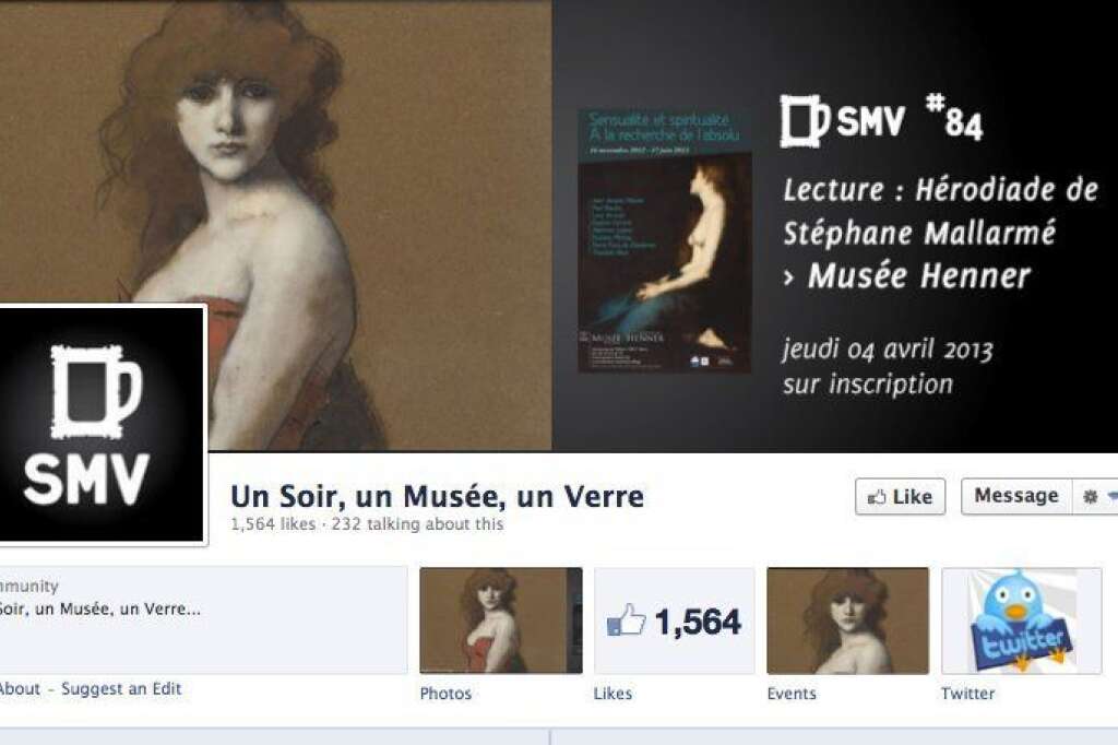 La page Facebook "Un Soir, un Musée, un Verre" -
