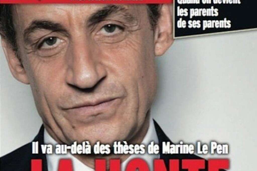 "La honte de la Ve République", Marianne, 28 avril - Derniers jours (mais il ne le sait pas encore) délicats à la tête du pays pour Nicolas Sarkozy, qui se fait allumer par l'hebdomadaire, après l'évocation de ses idées rejoignant celles du Front national.