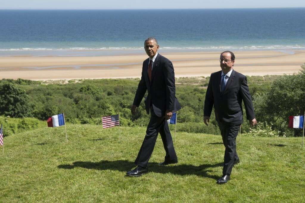 Obama et Hollande surplombent Omaha Beach -