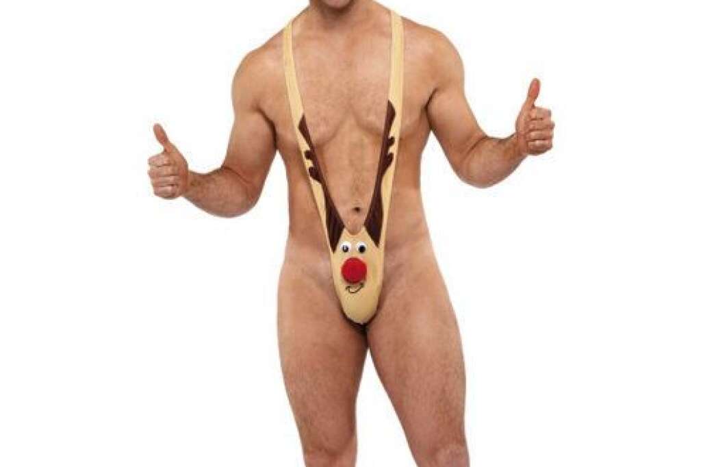 Rudolph-kini, £10.91 - Spoiler alert: Your boss is wearing <a href="http://www.partyonwarehouse.com/fancy-dress/Product_Detail.php?Product=31544&parent=1044&Title=Male%20Fever%20Rudolf%20Kini">this</a> to your office party.