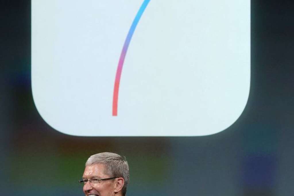 Apple Expected To Introduce New iPhone At Product Launch - CUPERTINO, CA - SEPTEMBER 10:  Apple CEO Tim Cook speaks on stage during an Apple product announcement at the Apple campus on September 10, 2013 in Cupertino, California. The company is expected to launch at least one new iPhone model.  (Photo by Justin Sullivan/Getty Images)