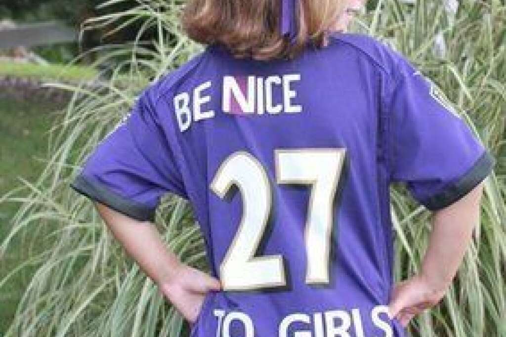Jersey-Altering Dad - After NFL running back Ray Rice made headlines for his shocking domestic abuse case, one Ravens fan <a href="http://www.huffingtonpost.com/2014/09/11/dad-ray-rice-jersey_n_5804318.html" target="_blank">made some meaningful alterations</a> to his daughter's Rice jersey.