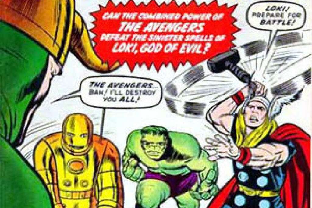 Les Vengeurs sont apparus en 1963 - L'équipe d'origine était composée de Thor, Hulk, Iron man, l'Homme fourmi et la Guêpe (les deux derniers étant mari et femme dans la vie).