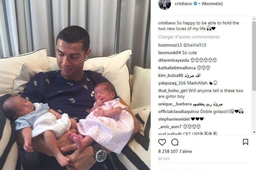 5 - Cristiano Ronaldo - 8,2 millions de likes -