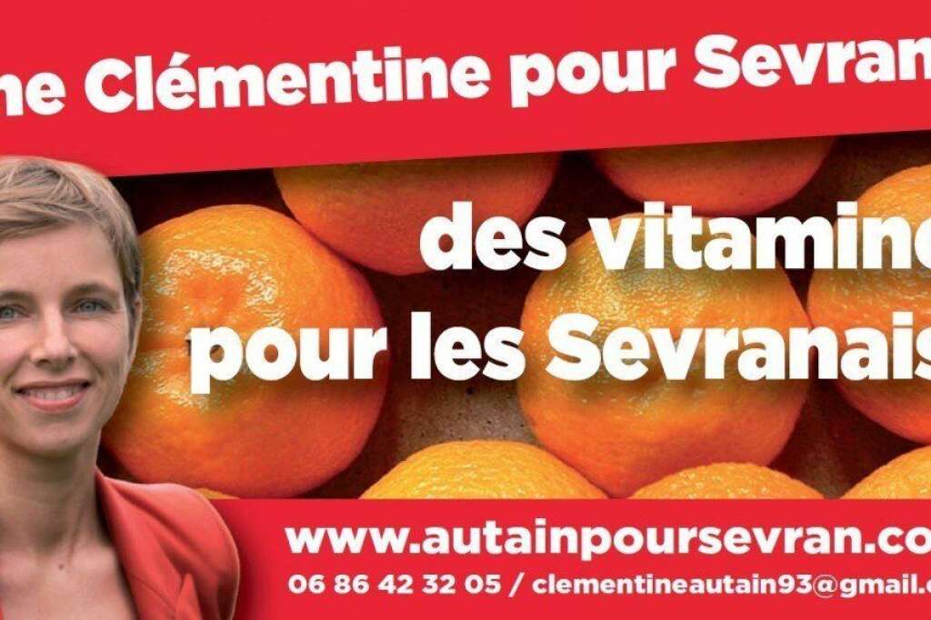 Une clémentine pour Sevran - Voici un tract de Clémentine Autain, tête de liste du Front de Gauche à Sevran.
