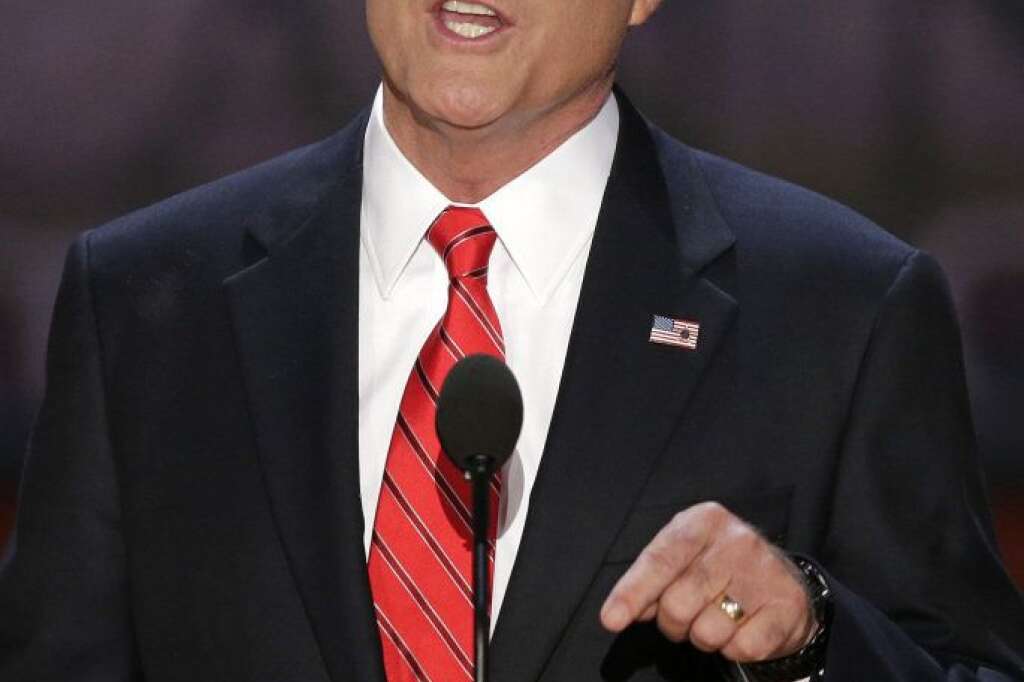 Mitt Romney - Republican presidential nominee Mitt Romney addresses the Republican National Convention in Tampa, Fla., on Thursday, Aug. 30, 2012. (AP Photo/J. Scott Applewhite)