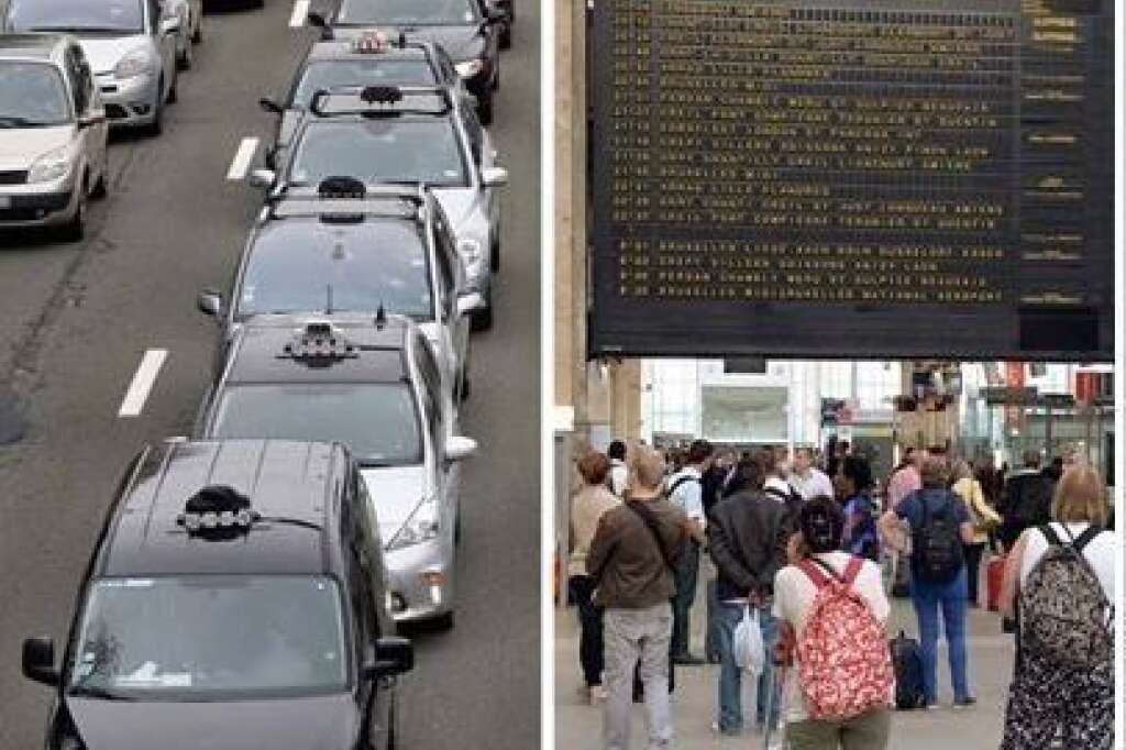 La grève à la SNCF + la contestation des taxis en une phrase... - ... "Taxi! Suivez ce train!"