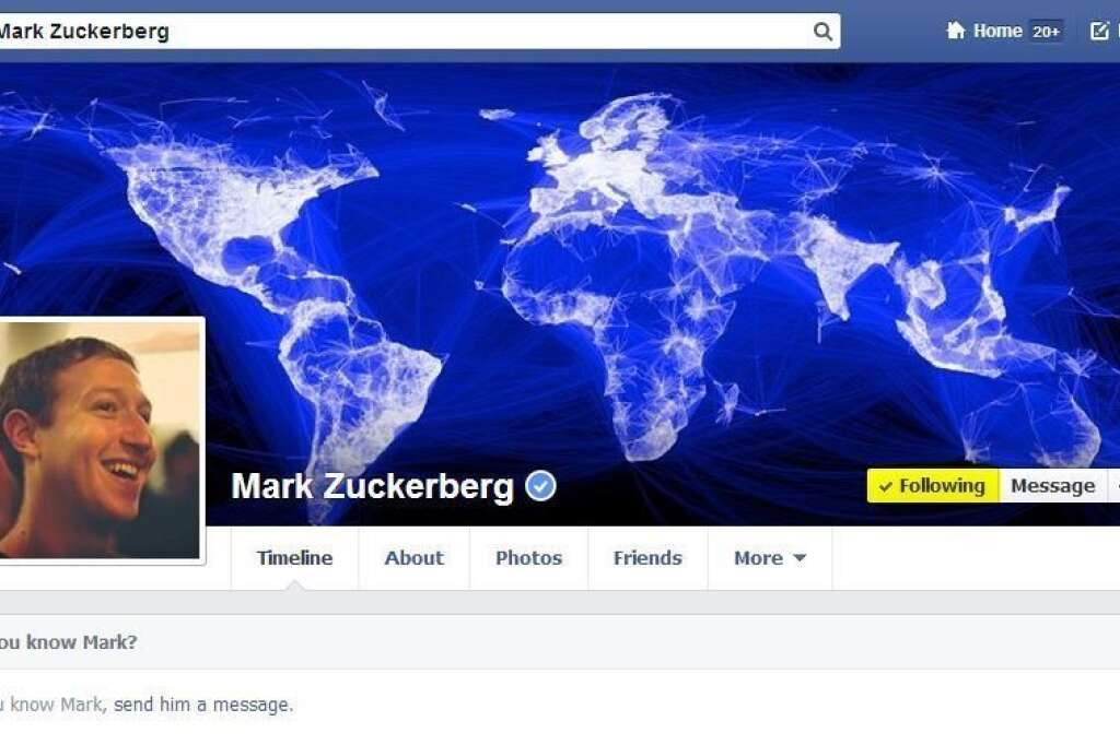 Septembre 2011 : Le "follow" - Facebook donne la possibilité de suivre un autre utilisateur sans devenir son "ami". Un bouton "follow", ou "s'abonner" en français apparaît en haut des profils.   D'ailleurs, saviez-vous que Mark Zuckerberg est la seule personne que vous ne pouvez pas demander en ami sur Facebook?