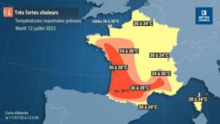Alors que la vague de chaleur a commencé à s'installer sur la France, le mercure pourrait atteindre les 39°C ce mardi 12 juillet dans le sud-ouest du pays.