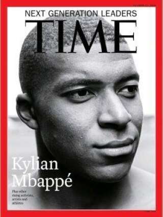 Mbappé en couverture du magazine Time, en octobre 2018.