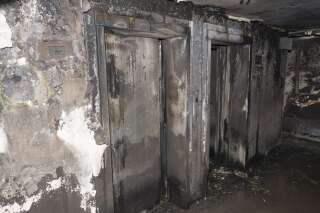 Une photo de l'intérieur de la tour Grenfell après l'incendie.