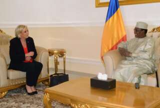 Marine Le Pen et Idriss Déby lors de leur entretien à N'Djamena le 21 mars 2017.