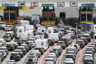 Des embouteillages monstres au port de Douvres, au Royaume-Uni, ce 22 juillet 2022.