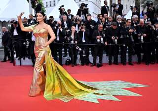 CANNES, FRANCE - MAY 19: Indian actress Aishwarya Rai arrives for the screening of the film 'A Hidden Life' at the 72nd annual Cannes Film Festival in Cannes, France on May 19, 2019. (Photo by Mustafa Yalcin/Anadolu Agency/Getty Images)