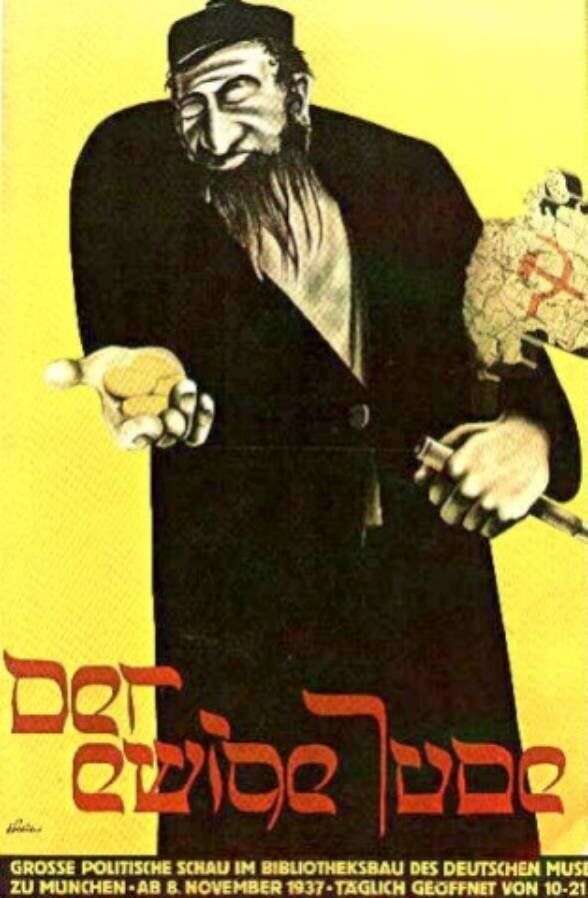 Affiche nazie 1937, pour l'exposition Le Juif Eternel.