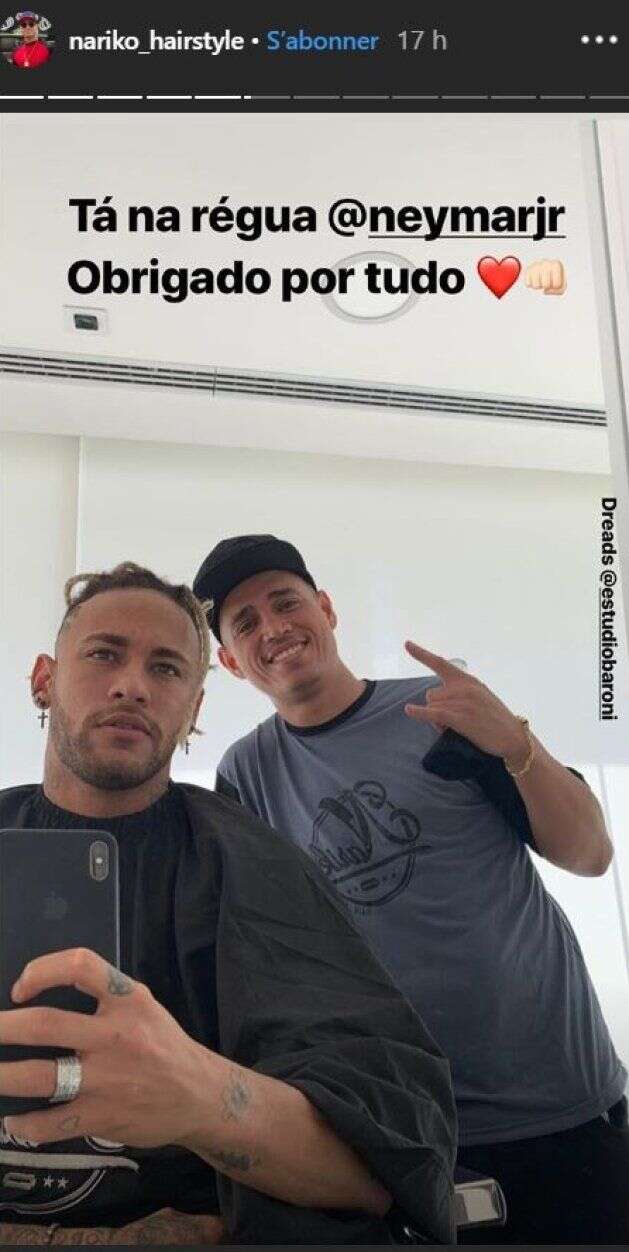 Neymar et son coiffeur Nariko.