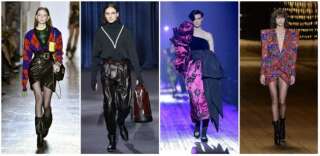 De gauche à droite: Versace, Givenchy, Marc Jacobs, Saint Laurent.