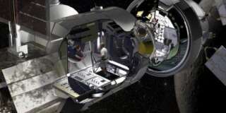 La vision du module d'habitation de Boeing, relié à la capsule Orion de la Nasa, qui permettrait d'acheminer les astronautes sur la station lunaire