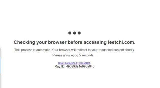 Une capture d'écran montrant l'utilisation de l'outil Cloudflare par le site Leetchi.