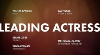 Meilleure actrice Oscars 2019