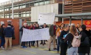Manifestation des professeurs du lycée Clémence Royer de Fonsorbes (31) contre les réformes du bac et des lycées, et sensibilisation des parents d'élèves.