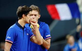 Nicolas Mahut et Pierre-Hugues Herbert, ici le 16 Septembre 2017, sont devenus des piliers de l'équipe de France de Coupe Davis