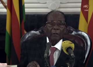 Robert Mugabe s'exprime depuis sa résidence surveillée, le 19 novembre 2017.