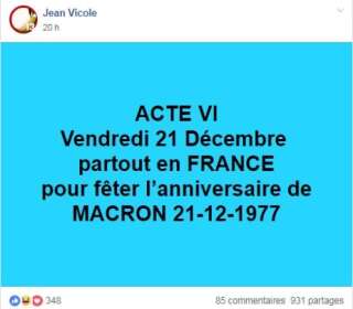 Certains gilets jaunes veulent un acte VI pour l'anniversaire de Macron
