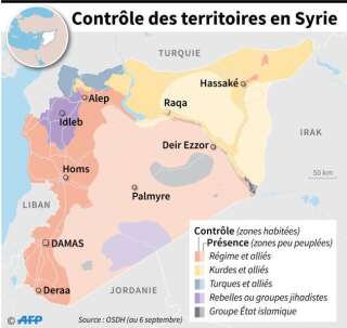 carte des territoires controles en syrie