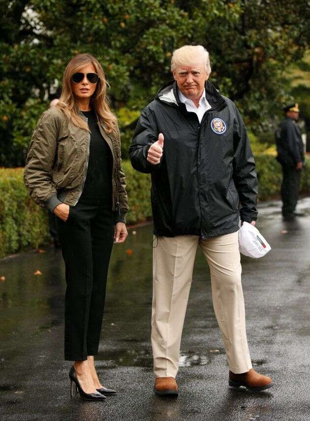 Melania et Donald Trump avant d'embarquer à bord d'Air Force One