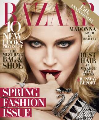 Madonna en couverture du Harper's Bazaar, édition de février.