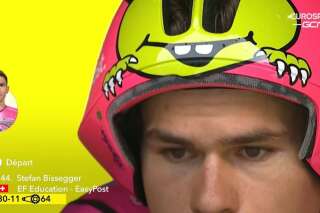 Tour de France 2022: le casque de Stefan Bissegger n'est pas passé inaperçu