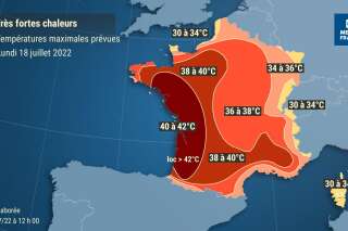 Canicule: La carte météo d'Évelyne Dhéliat ressemble beaucoup à celle prévue pour 2050