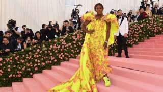 Tennis player Serena Williams arrives for the 2019 Met Gala at the Metropolitan Museum of Art on May 6, 2019, in New York. - The Gala raises money for the Metropolitan Museum of Arts Costume Institute. The Gala's 2019 theme is Camp: Notes on Fashion