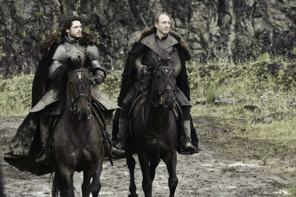 'Game Of Thrones' Season 3, Episode 1 - Richard Madden as Robb Stark, Michael McElhatton as Roose Bolton