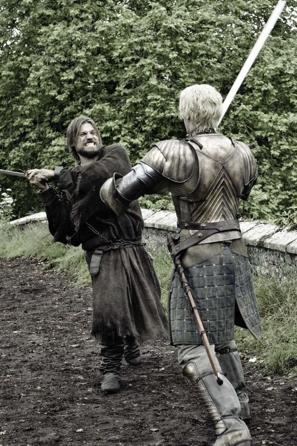 'Game Of Thrones' Season 3, Episode 2 - Nikolaj Coster-Waldau as Jaime Lannister, Gwendoline Christie as Brienne of Tarth